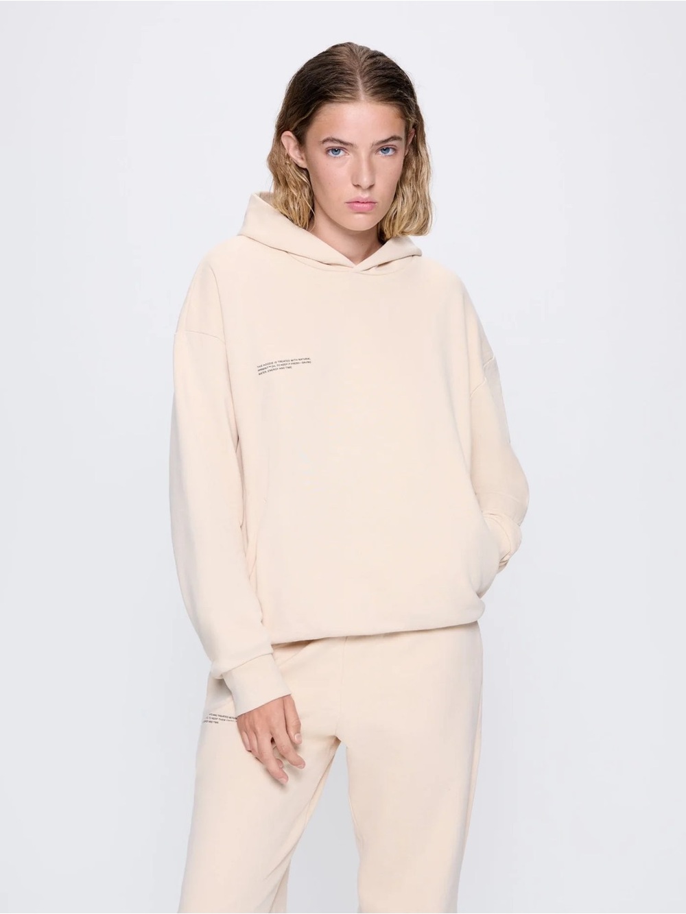 PANGAIA WOMENS 365 HEAVYWEIGHT SET TRACK PANTS & HOODIE - SAND XS